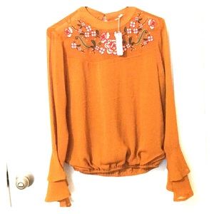 Brand New Charming Charlie Dark Mustard Top!